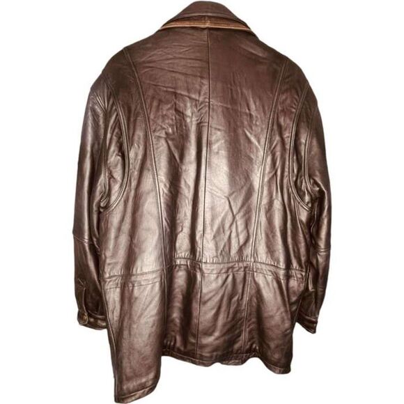 Boston Outfitters | Brn Genuine Leather Quilted Lined Bomber Jacket Size L | EUC - Picture 9 of 16